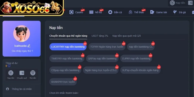 Toàn bộ tiến trình giao dịch nạp và rút tiền thực tế hiện nay