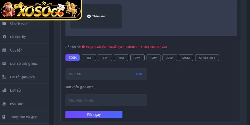Những yêu cầu cần thực hiện khi rút tiền Xoso66 